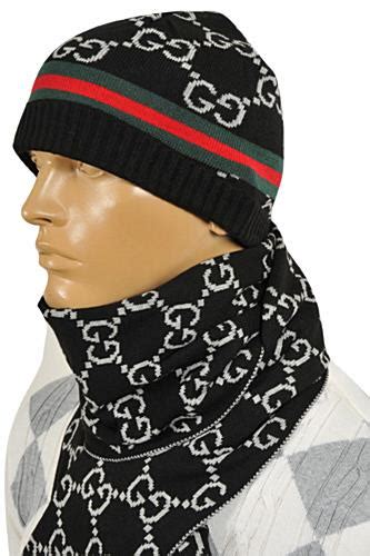 white gucci hat and scarf.